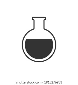 Flask icon. Chemistry glass bottle. Test tube black line symbol. Vector isolated on white