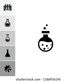 Flask icon. collection of 6 flask filled icons such as test tube. editable flask icons for web and mobile.