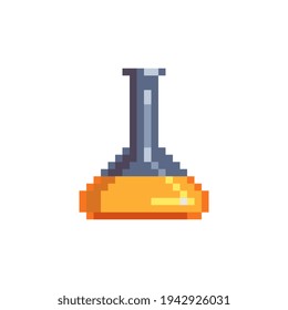 Flask icon. Design apps. 8-bit sprite. Game assets. Isolated abstract vector illustrations.
