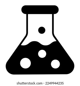 Flask icon design, laboratory research concept vector