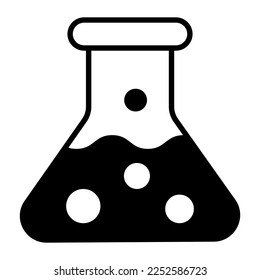 Flask icon design, laboratory research concept vector