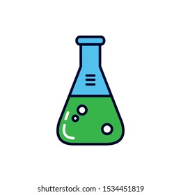 Flask icon design, Substance science laboratory chemistry research technology and biology theme Vector illustration