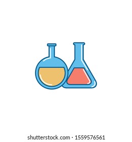 Flask icon design, Substance science laboratory chemistry research technology and biology theme Vector illustration