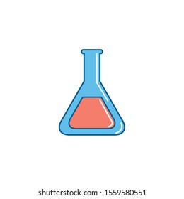 Flask icon design, Substance science laboratory chemistry research technology and biology theme Vector illustration