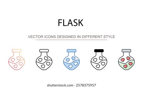 Flask icon design with white background stock illustration