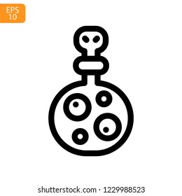 flask icon. Element of science illustration. Thin line illustration for website design and development, app development. Premium outline icon on white background