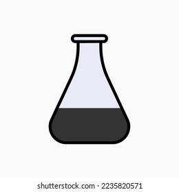 Flask Icon. Experiment Glass, Laboratory Element Symbol.