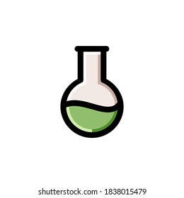 Flask Icon Filled Outline Science Illustration Logo Vector
