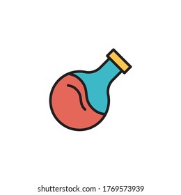 flask icon filled outline vector illustration full color. isolated on white background