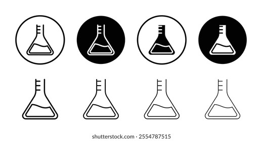 Flask icon Flat art in black and white isolated