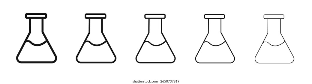 Flask icon flat illustration set logo