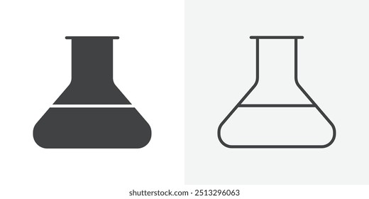 Flask icon flat and simple set design