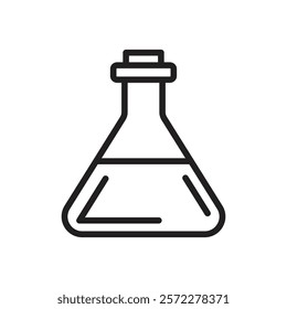 Flask icon Flat vector set outline