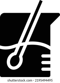 Flask Icon With Glyph Style, Science Sign And Symbol Isolated On White Background