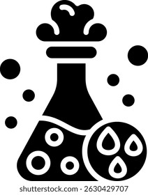 Ilustración vectorial de glifo de icono de matraz
