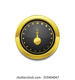 Flask Icon Golden Vector Icon Button
