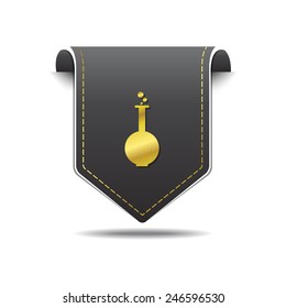 Flask Icon golden Vector Icon Design
