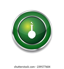 Flask Icon Green Vector Icon Button