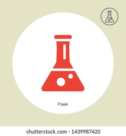Flask icon isolated on white background. like icon in trendy design style. like vector icon modern and simple flat symbol for web site, mobile app, UI. Setting icon vector illustration, EPS10.