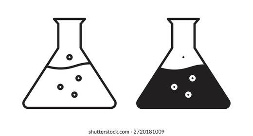 Icono de frasco en diseño de línea. Sencillo Vector de iconos