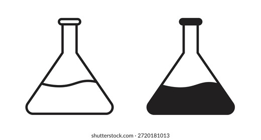 Icono de frasco en diseño de línea. Sencillo Vector de iconos