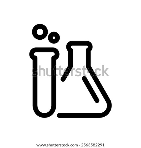Flask Icon Line Style Design Web and Mobile Vector Illustration.