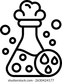 Flask Icon Line Vector Illustration
