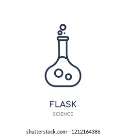 Flask icon. Flask linear symbol design from Science collection. Simple outline element vector illustration on white background.
