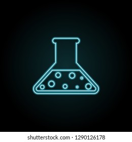 Flask icon in neon style. Simple thin line, outline vector of education icons for UI and UX, website or mobile application