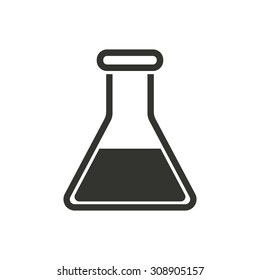 Flask  icon  on white background. Vector illustration.