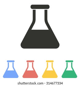 Flask icon on white background. Vector illustration.