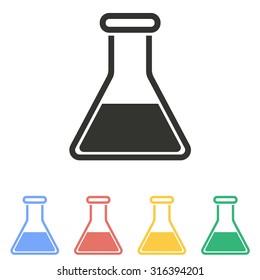 Flask  icon  on white background. Vector illustration.