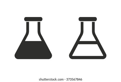 Flask  icon  on white background. Vector illustration.
