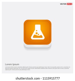 Flask icon Orange Abstract Web Button - Free vector icon
