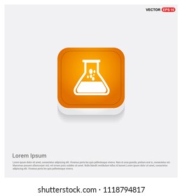 Flask icon Orange Abstract Web Button - Free vector icon