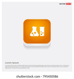 Flask icon Orange Abstract Web Button