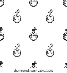 flask icon pattern. Seamless flask pattern on white background.