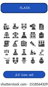 flask icon set. 25 filled flask icons.  Simple modern icons about  - Thermo, Flask, Chemistry, Blood test, Magician, Mad scientist, Flasks, Chemical, Hip Spell, Science