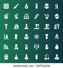 flask icon set. Collection of 36 filled flask icons included Flask, Science, Test tube, Potion, Magic, Thermo, Tube, Beaker, Magician, Elixir, Safari