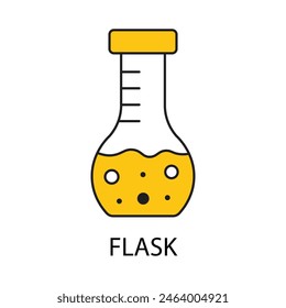 Flask Icon Set – Laboratory, Chemistry, Science, Beaker, Experiment, Lab Equipment, Chemical, Glassware, Scientific, Lab Flask.