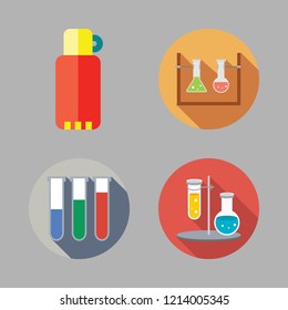 flask icon set. vector set about thermos, flasks and test tubes icons set.