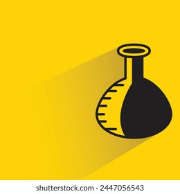 flask icon with shadow on yellow background