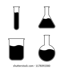 Flask icon, silhouette, logo on white background