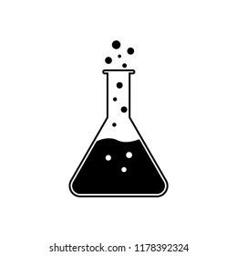 Flask icon, silhouette, logo on white background