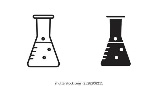 Flask icon in solid and stroke style.