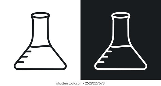 Flask icon in Thin line black color. flat simple vector symbols illustration.