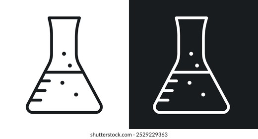 Flask icon in Thin line black color. flat simple vector symbols illustration.