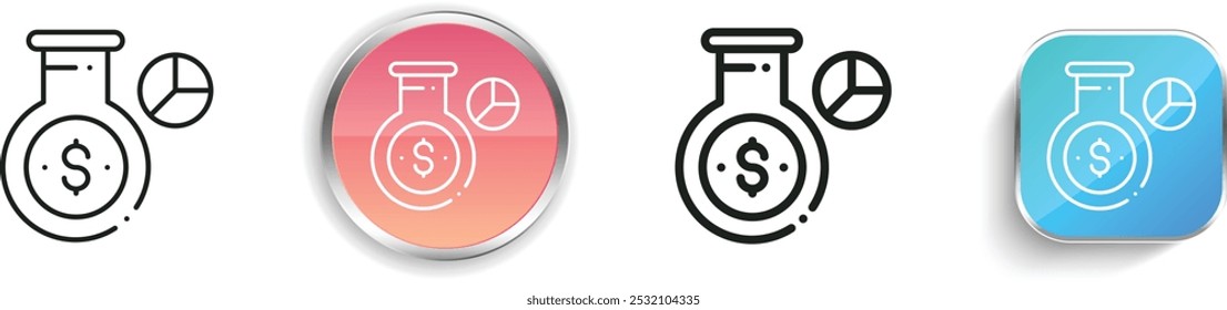 flask icon. Thin Linear, Regular and Button Style Design Isolated On White Background