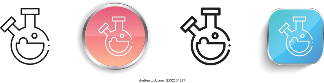flask icon. Thin Linear, Regular and Button Style Design Isolated On White Background