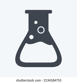 Flask Icon in trendy glyph style isolated on soft blue background